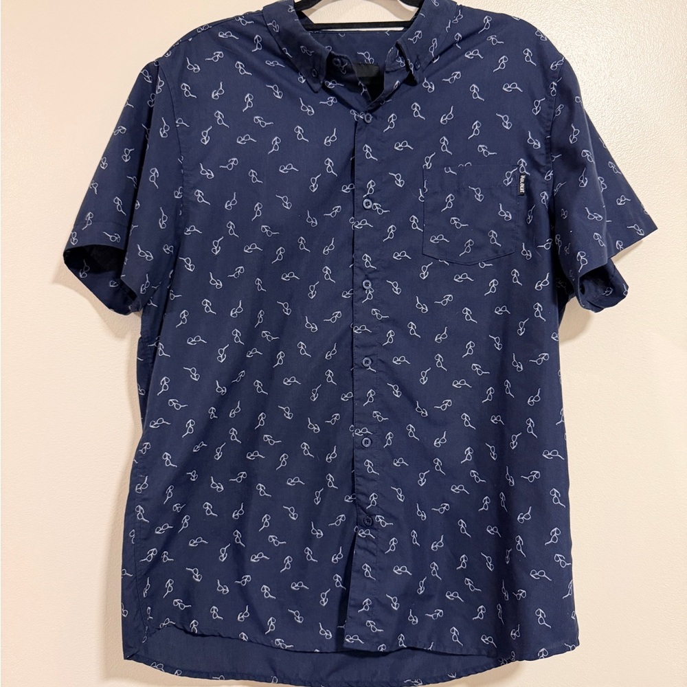 Molokai‎ Surf Co. Men's Sunglasses Blue White Button Down Shirt Surf Size XL